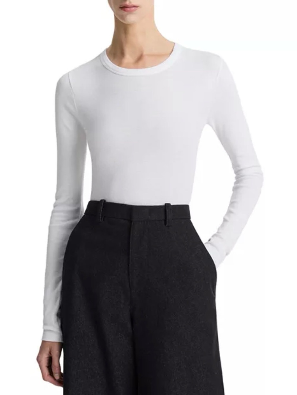 NWT: Vince White Long-Sleeve Crewneck Tee (M)